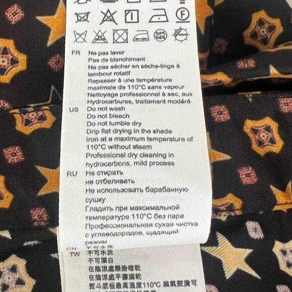 SANDRO Andy Women's  40(US 8) Trouser Pants Viscose Side Zipper Star Logo Print - Picture 9 of 9